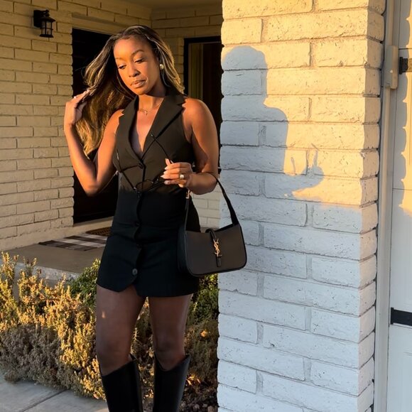 Mango Black Vest Dress - Picture 1 of 5